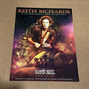 Keith Richards of The Rolling Stones - Ernie Ball - 2010 Print Advertisement